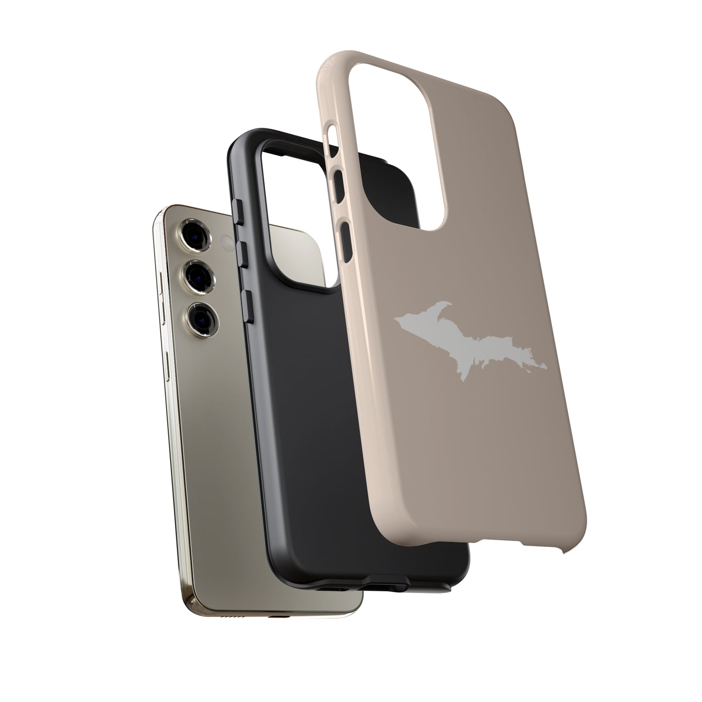 Michigan Upper Peninsula Tough Phone Case (White Pine Color w/ UP Outline) | Samsung & Pixel Android