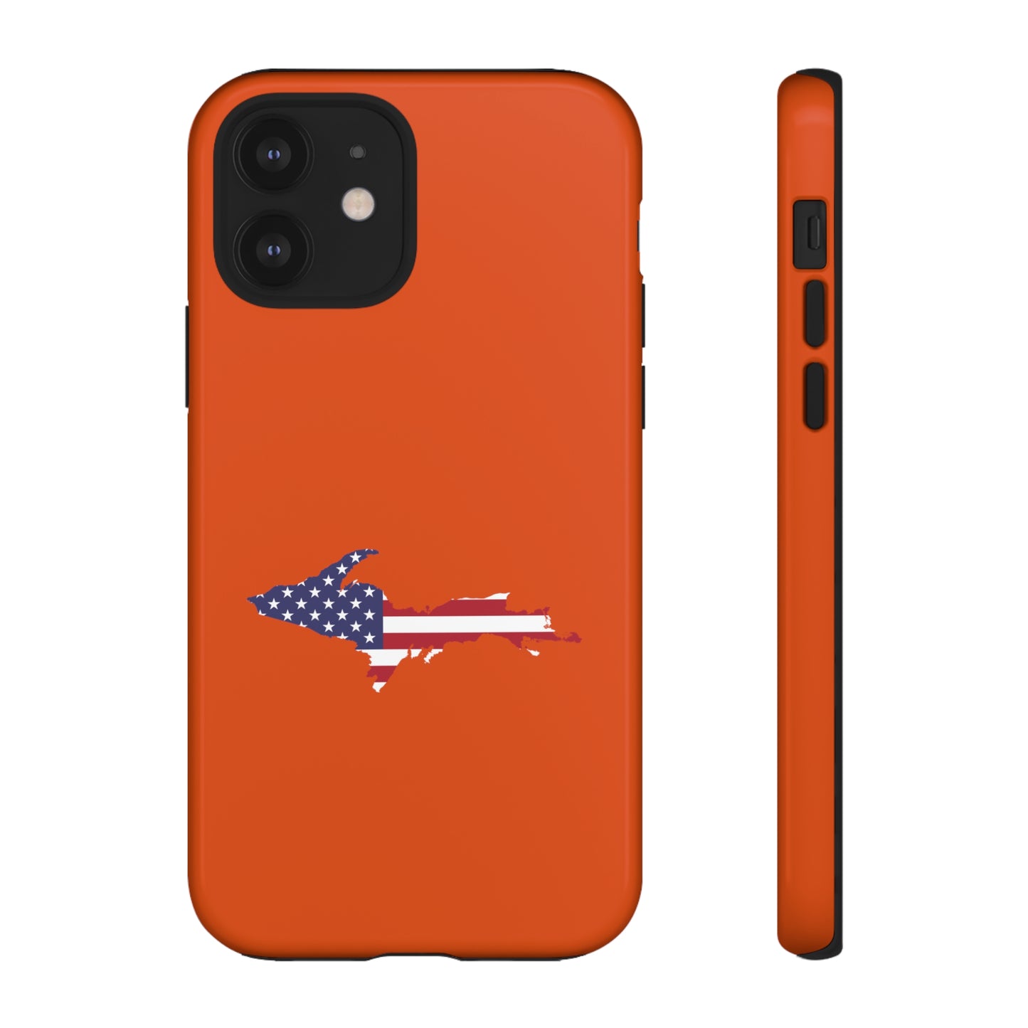 Michigan Upper Peninsula Tough Phone Case (Maple Leaf Orange w/ UP USA Outline) | Apple iPhone