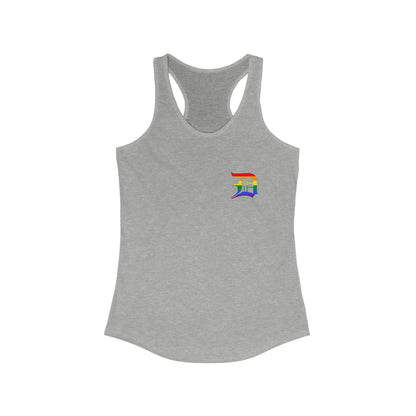 Detroit 'Old English D' Tank Top (Mini Rainbow Pride 'D') | Women's Racerback