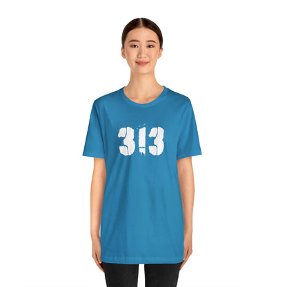 Detroit '313' T-Shirt (Spray Stencil Font) | Unisex Standard Fit