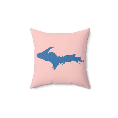 Michigan Upper Peninsula Accent Pillow (w/ UP Outline) | Cosmos Pink