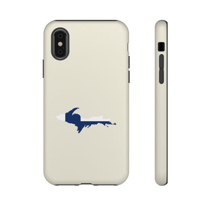 Michigan Upper Peninsula Tough Phone Case (Ivory Color w/ UP Finland Flag Outline) | Apple iPhone