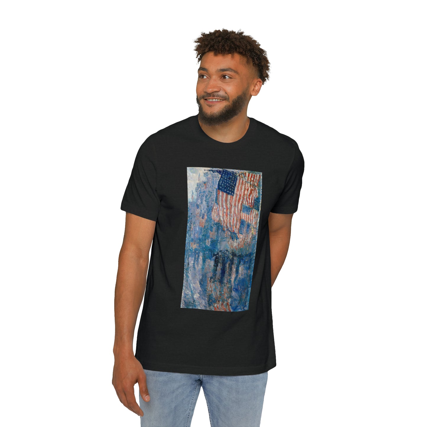 'Avenue in the Rain' Painting T-Shirt (Hassam, 1917) | Made in USA