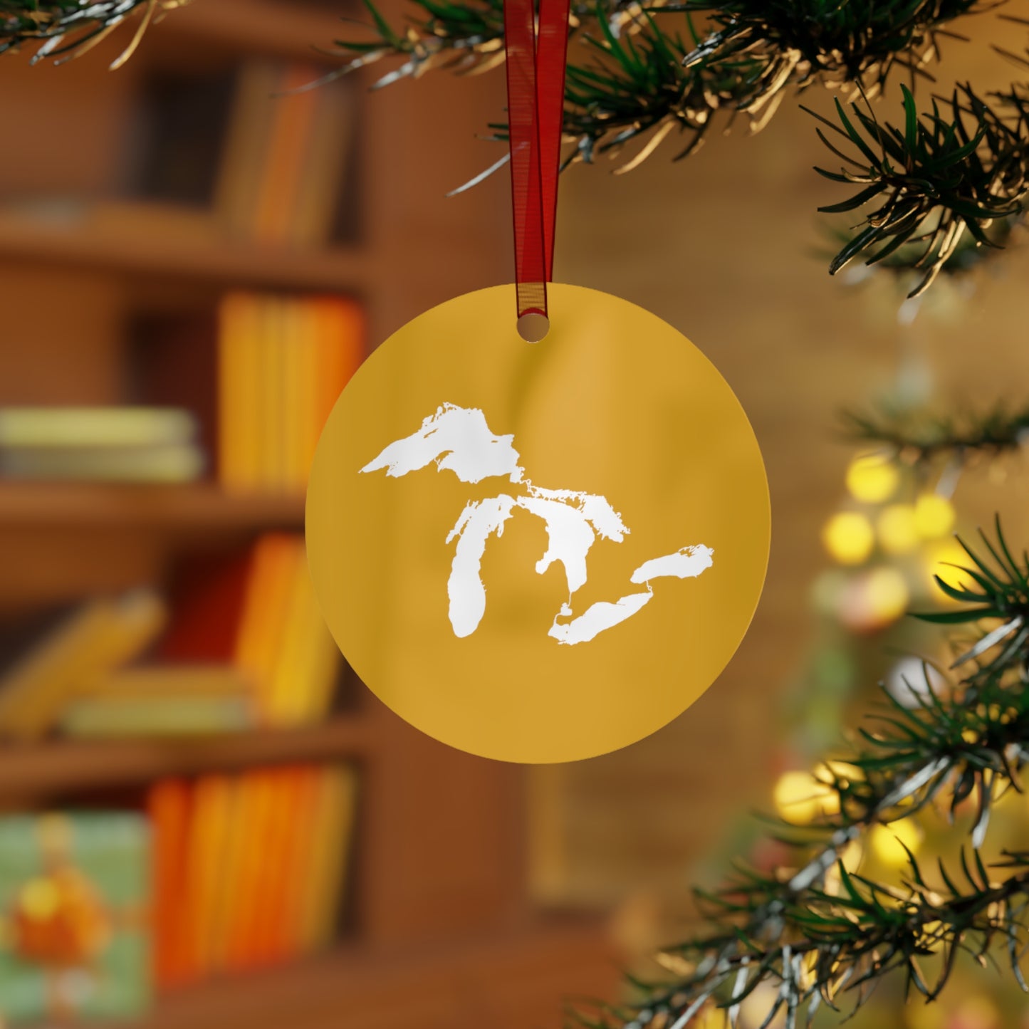 Great Lakes Christmas Ornament | Metal - Gold