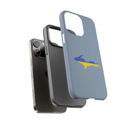 Michigan Upper Peninsula Tough Phone Case (B-24 Liberator Grey w/ UP Ukraine Flag Outline) | Apple iPhone