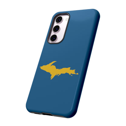 Michigan Upper Peninsula Tough Phone Case (Blueberry w/ Gold UP Outline) | Samsung & Pixel Android