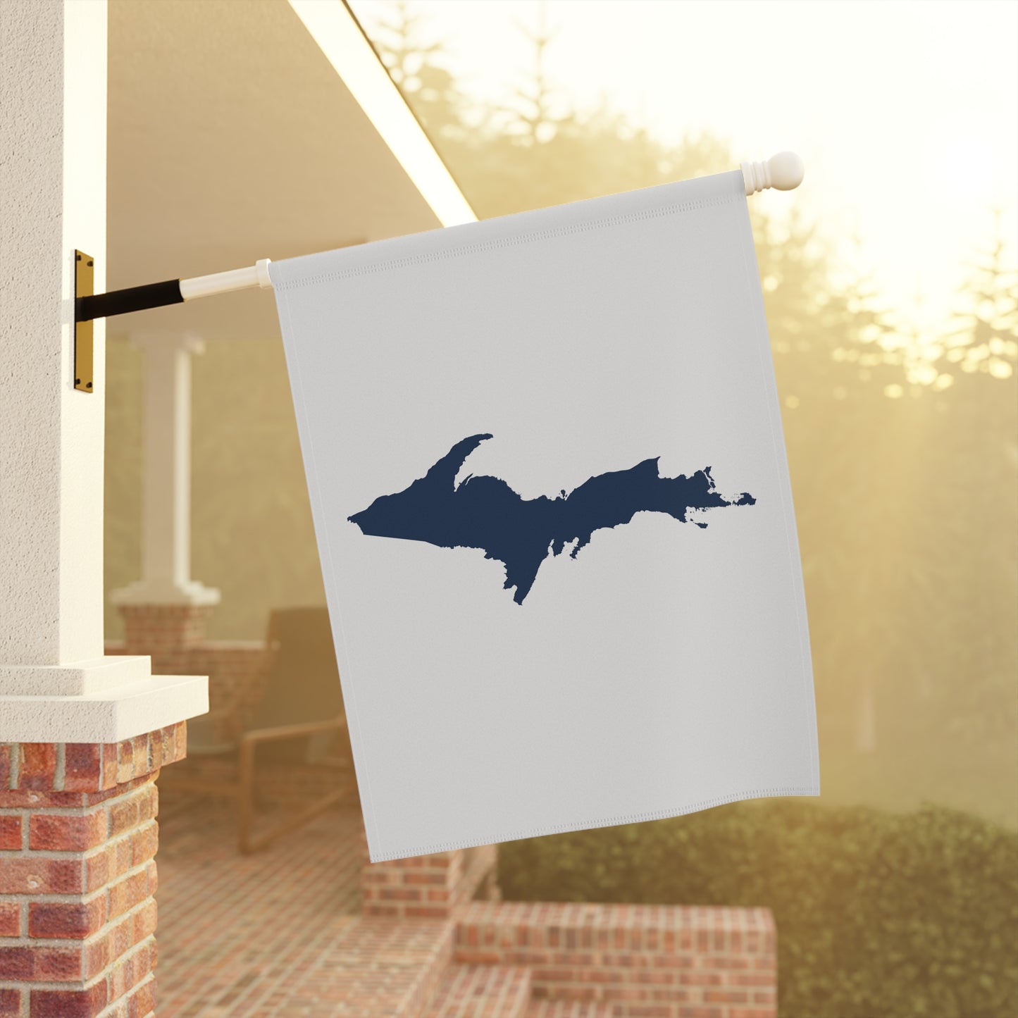 Michigan Upper Peninsula Home & Garden Flag (w/ UP Outline) | Birch Bark White