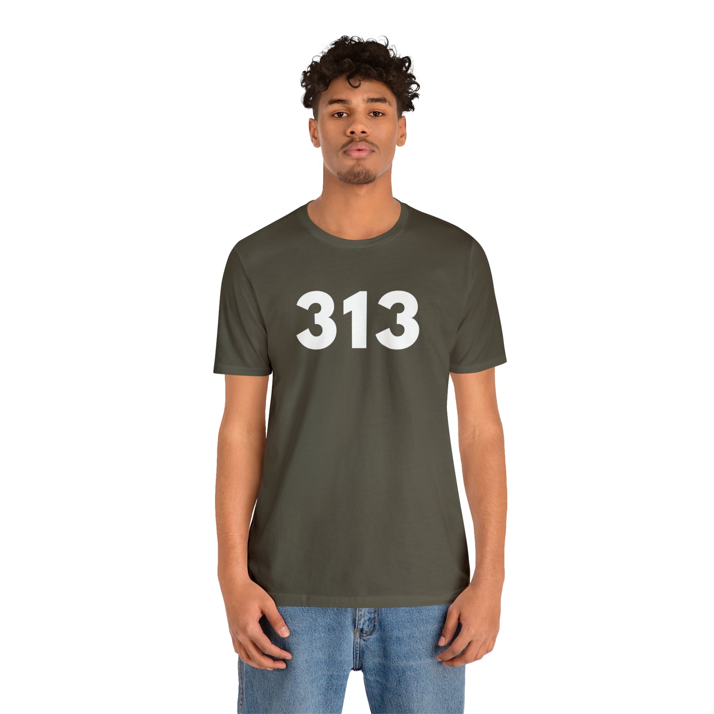 Detroit '313' T-Shirt (Geometric Sans Font) | Unisex Standard Fit