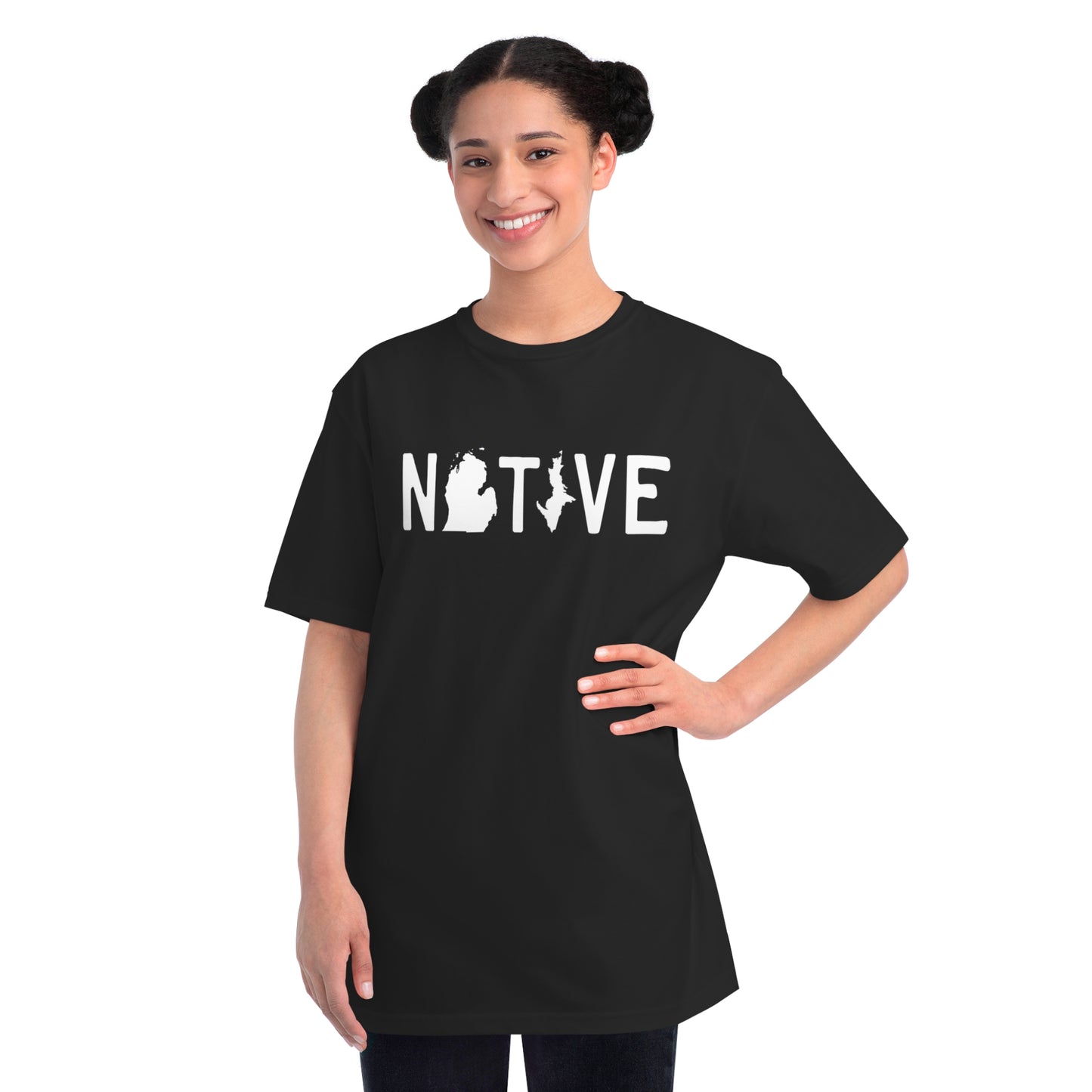 Michigan 'Native' T-Shirt (Licence Plate Font) | Organic Unisex