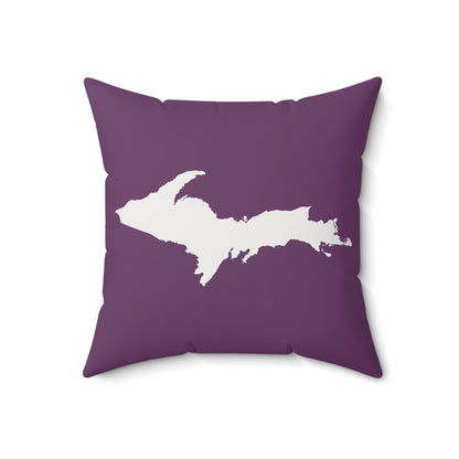 Michigan Upper Peninsula Accent Pillow (w/ UP Outline) | Plum