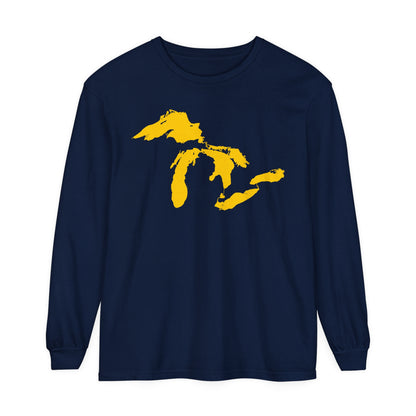 Great Lakes Garment-Dyed T-Shirt | Unisex Long Sleeve - Maize