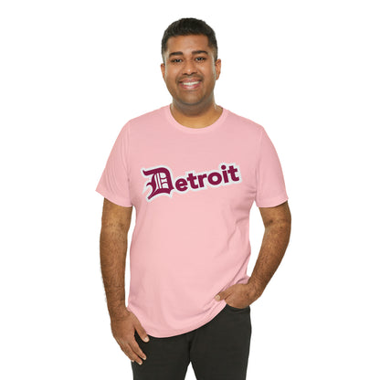 'Detroit' T-Shirt (Ruby Red w/ Old English 'D') | Unisex Standard