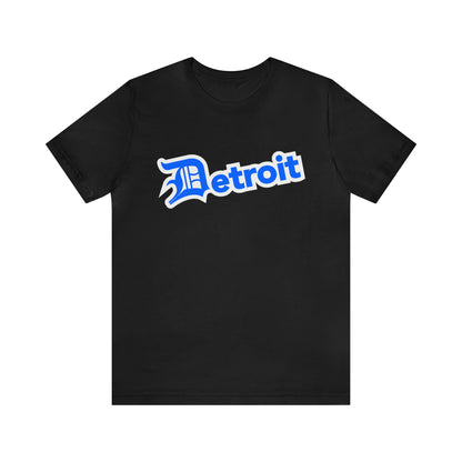 'Detroit' T-Shirt (MotorTown Blue w/ Old English 'D') | Unisex Standard