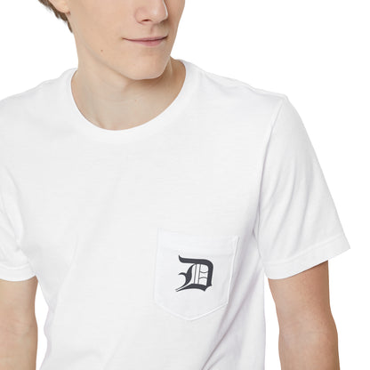 Detroit 'Old English D' Pocket T-Shirt (Iron Ore Grey) | Unisex Standard