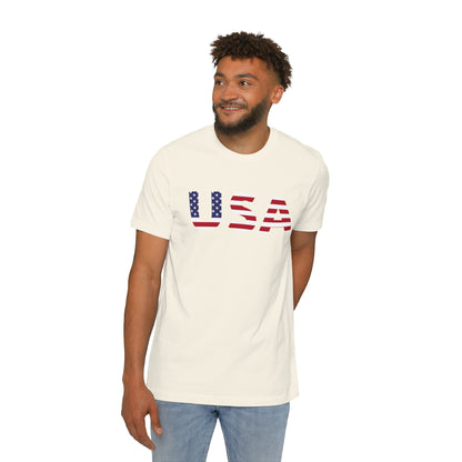 'USA' T-Shirt (Geometric Sans Flag Edition) | Made in USA