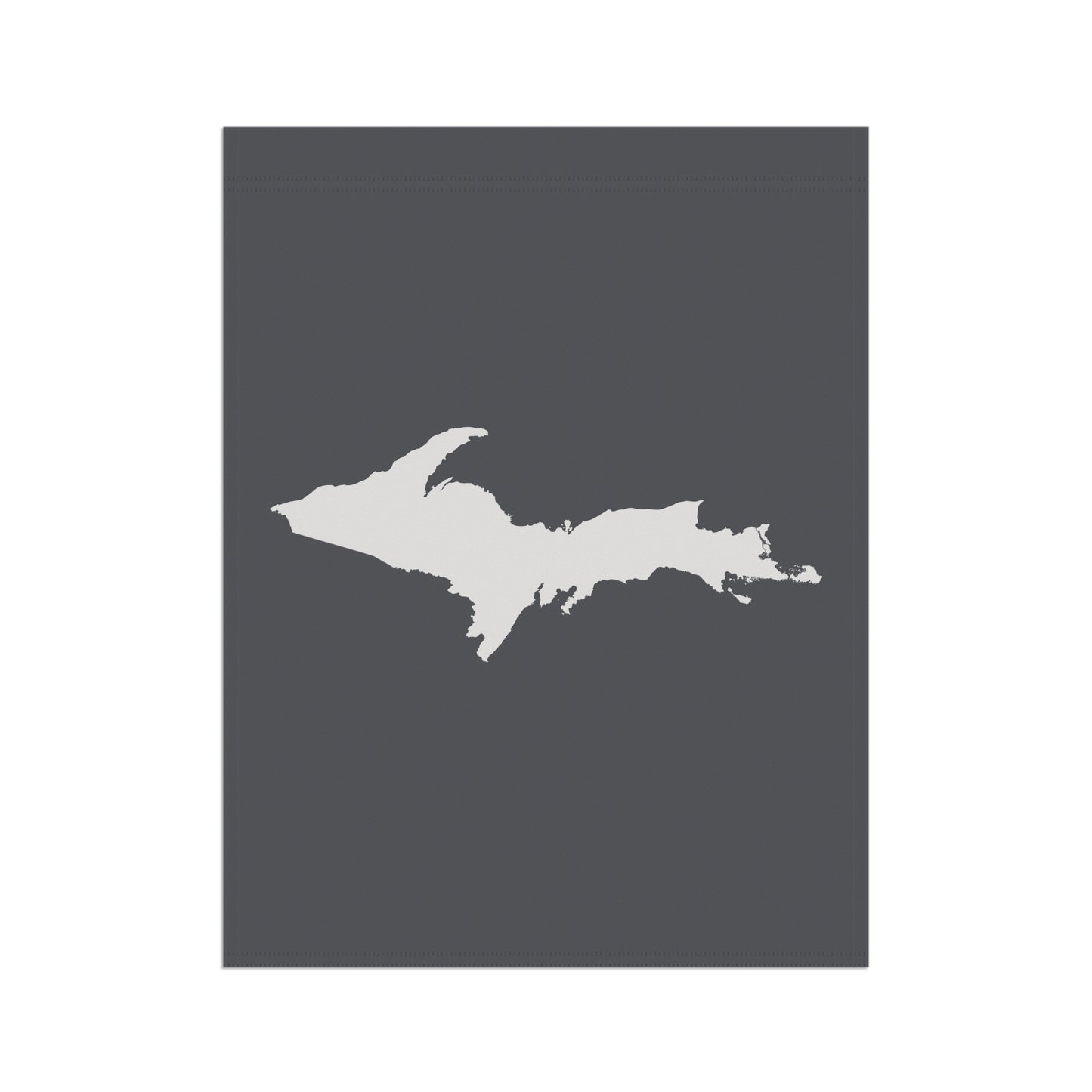 Michigan Upper Peninsula Home & Garden Flag (w/ UP Outline) | Iron Ore Grey