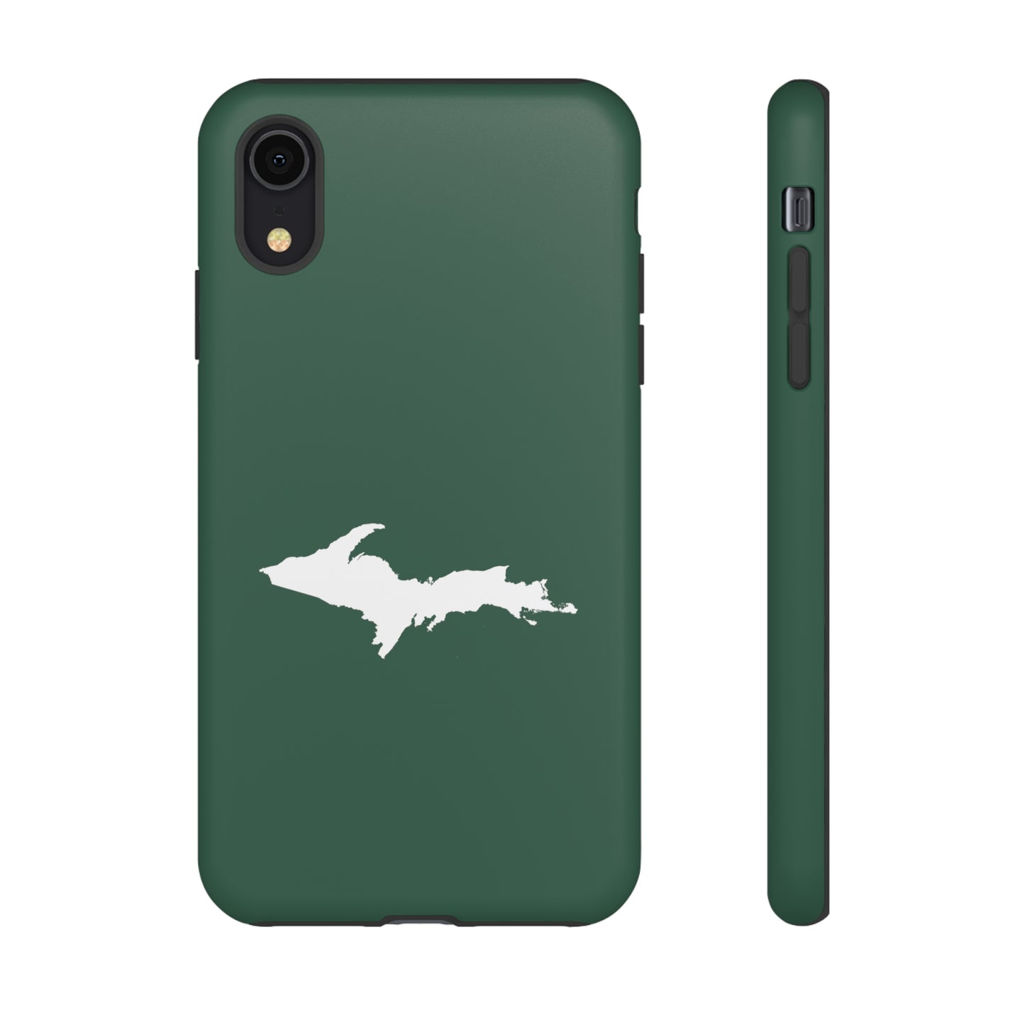 Michigan Upper Peninsula Tough Phone Case (Ginger Ale Green w/ UP Outline) | Apple iPhone