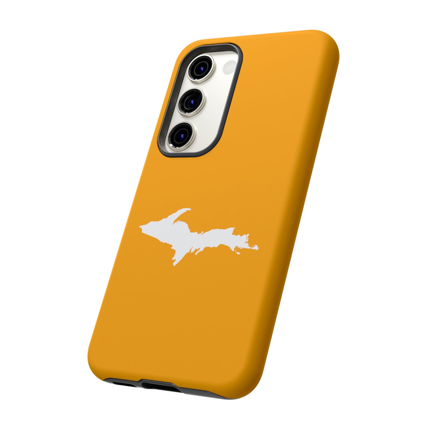 Michigan Upper Peninsula Tough Phone Case (Autumn Birch Leaf Color w/ UP Outline) | Samsung & Pixel Android