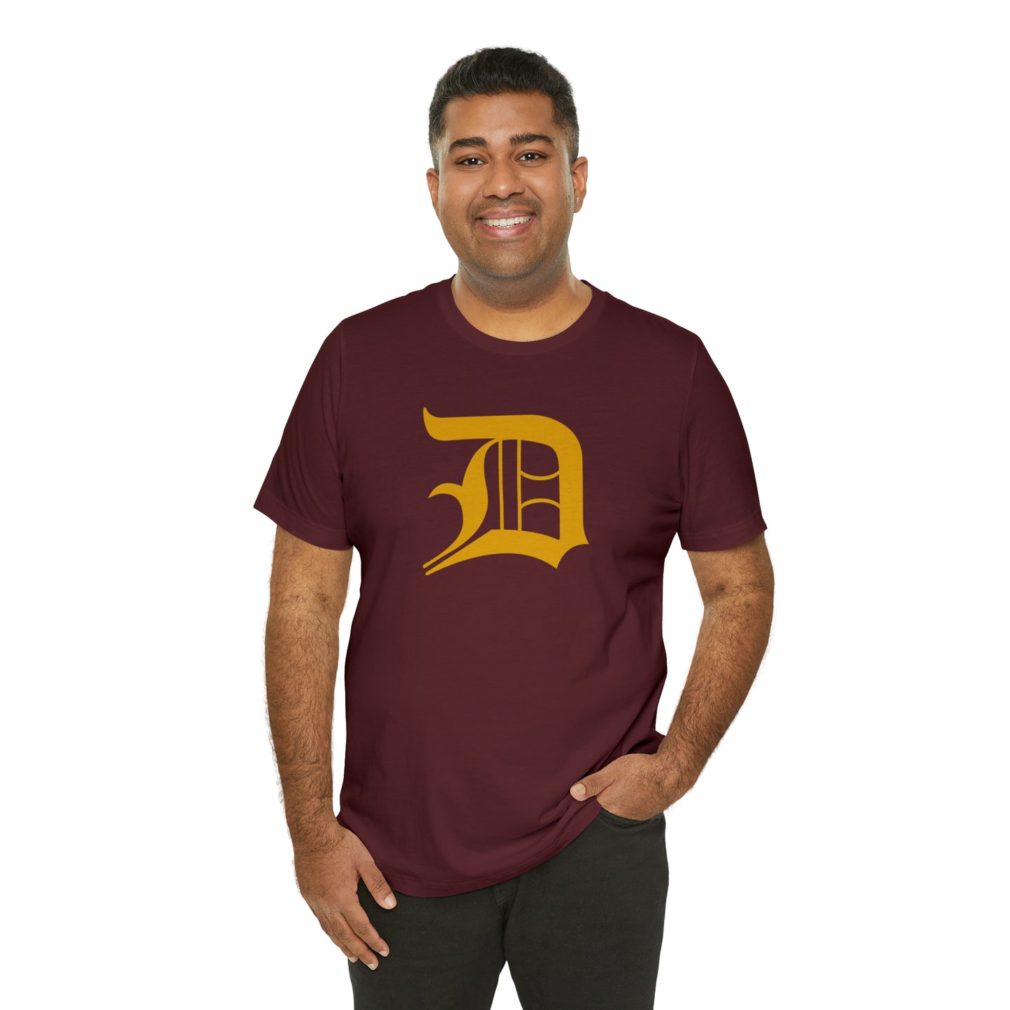 Detroit 'Old English D' T-Shirt (Gold) | Unisex Standard