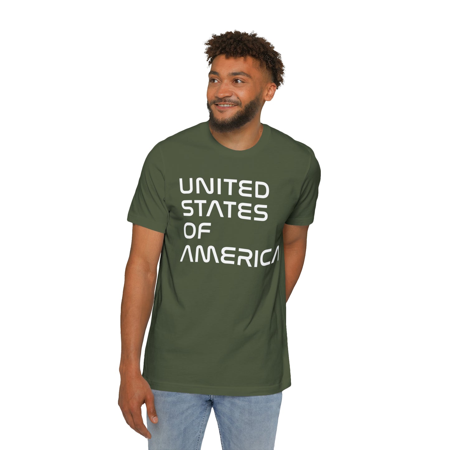 'United States of America' T-Shirt (Space Agency Font) | Made in USA