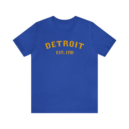 'Detroit EST. 1701' T-Shirt (Gold Ballpark Font) | Unisex Standard