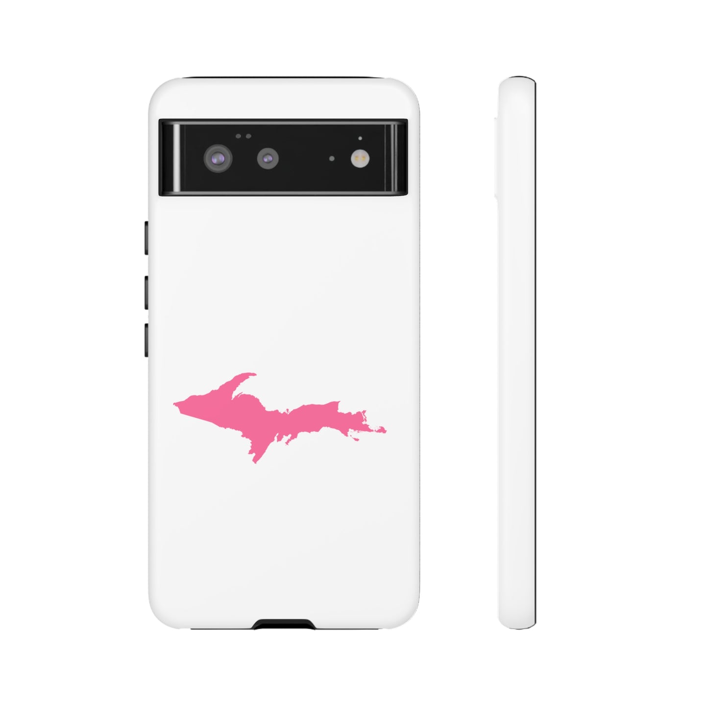 Michigan Upper Peninsula Tough Phone Case (w/ Pink UP Flag Outline) | Samsung & Pixel Android