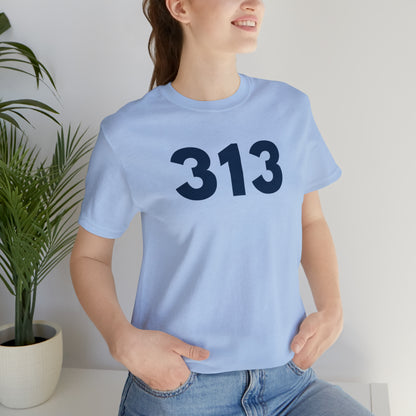 Detroit '313' T-Shirt (Geometric Sans Font) | Unisex Standard Fit