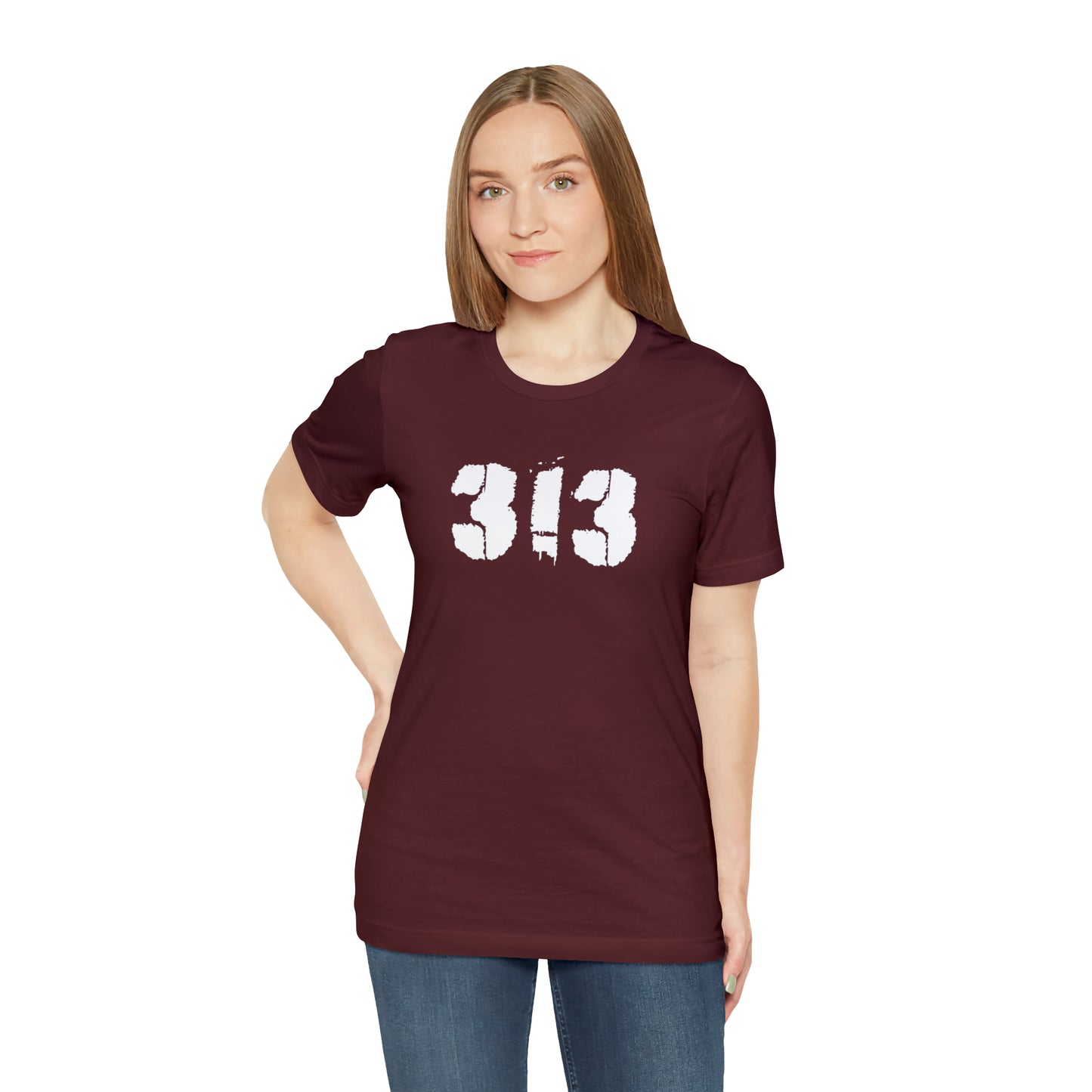 Detroit '313' T-Shirt (Spray Stencil Font) | Unisex Standard Fit