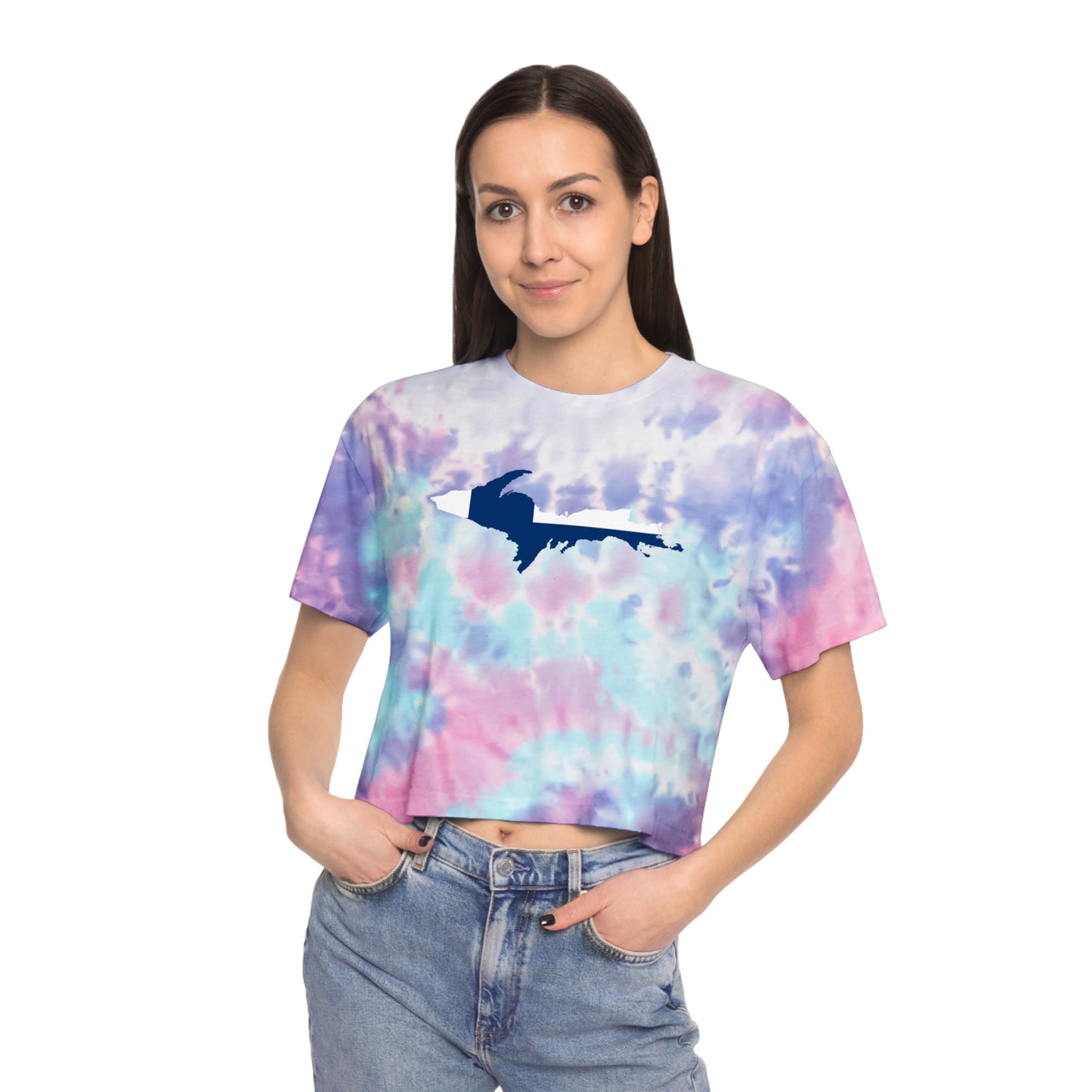 Michigan Upper Peninsula Crop Top (w/ UP Finland Flag) | Tie-Dye