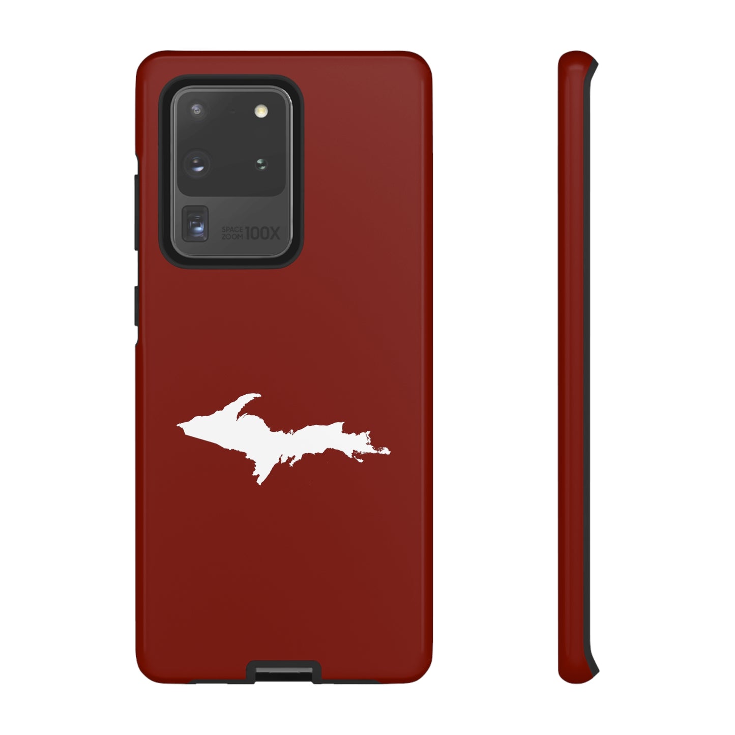 Michigan Upper Peninsula Tough Phone Case (Traverse Cherry Red w/ UP Outline) | Samsung & Pixel Android