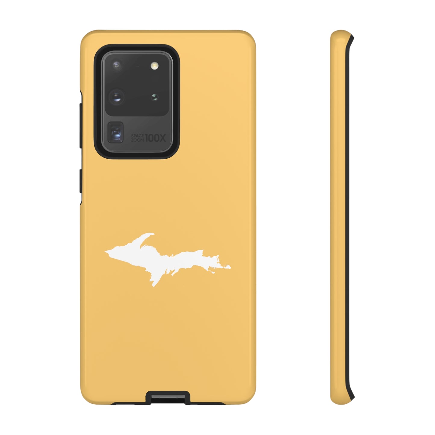 Michigan Upper Peninsula Tough Phone Case (Citrine Color w/ UP Outline) | Samsung & Pixel Android