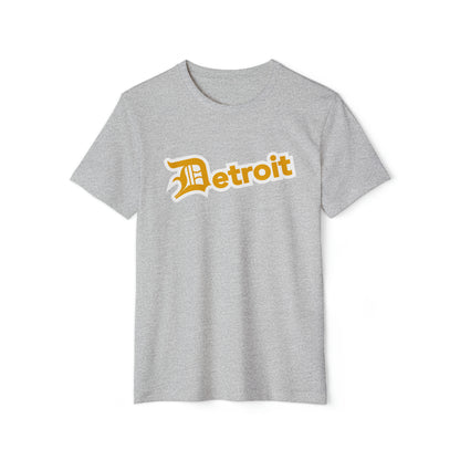 'Detroit' T-Shirt (Gold Old English 'D') | Unisex Recycled Organic