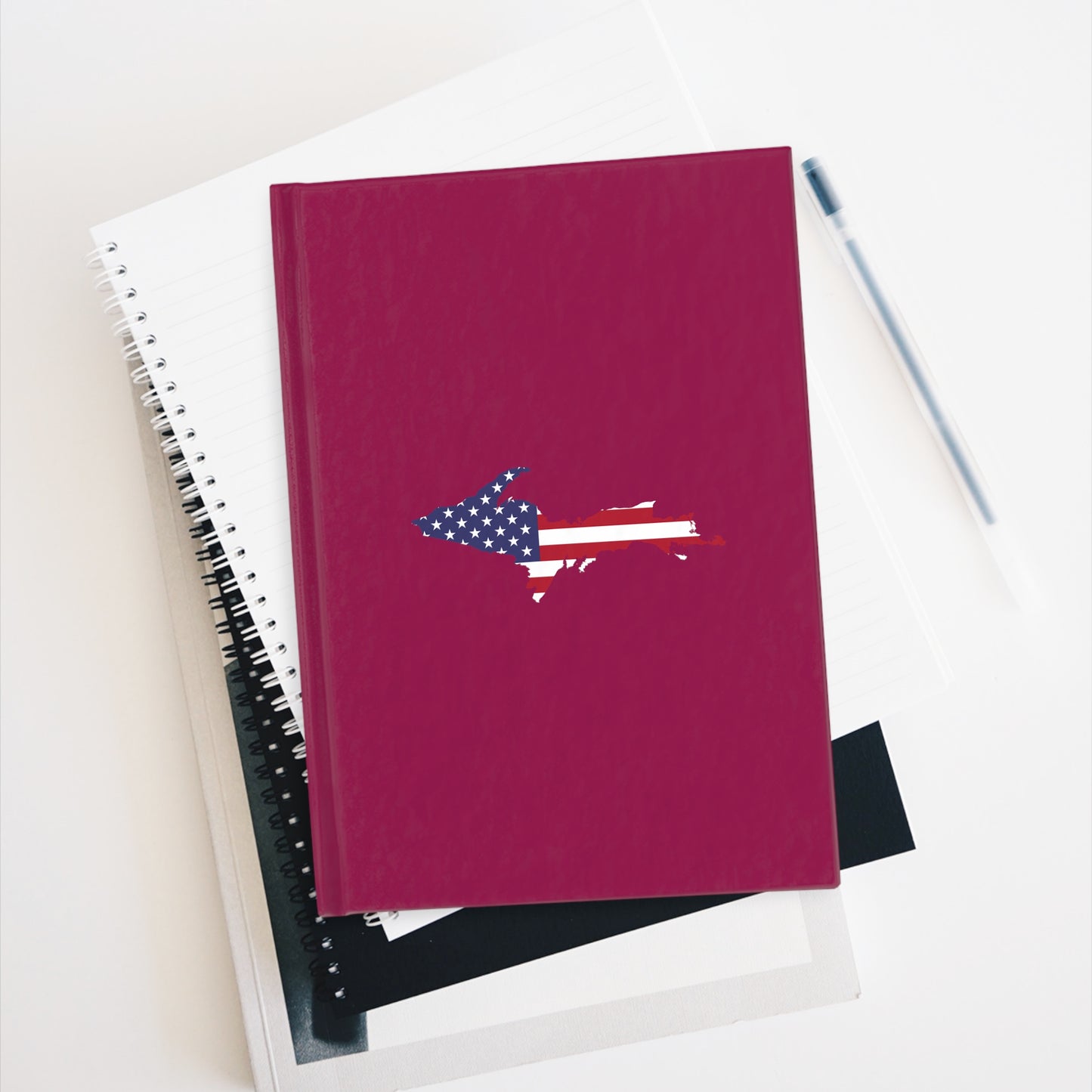 Michigan Upper Peninsula Blank Sketchbook (w/ UP USA Flag) | Ruby Red