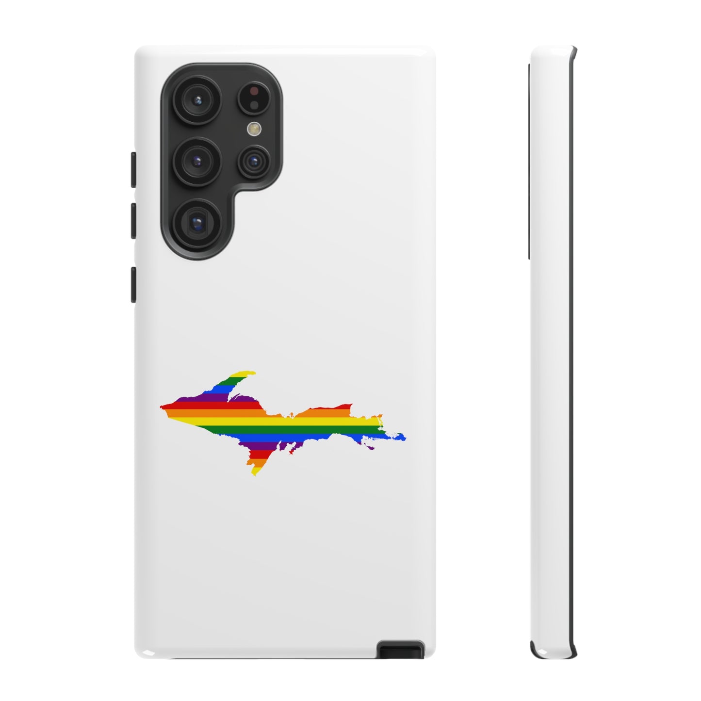 Michigan Upper Peninsula Tough Phone Case (w/ UP Pride Flag Outline) | Samsung & Pixel Android