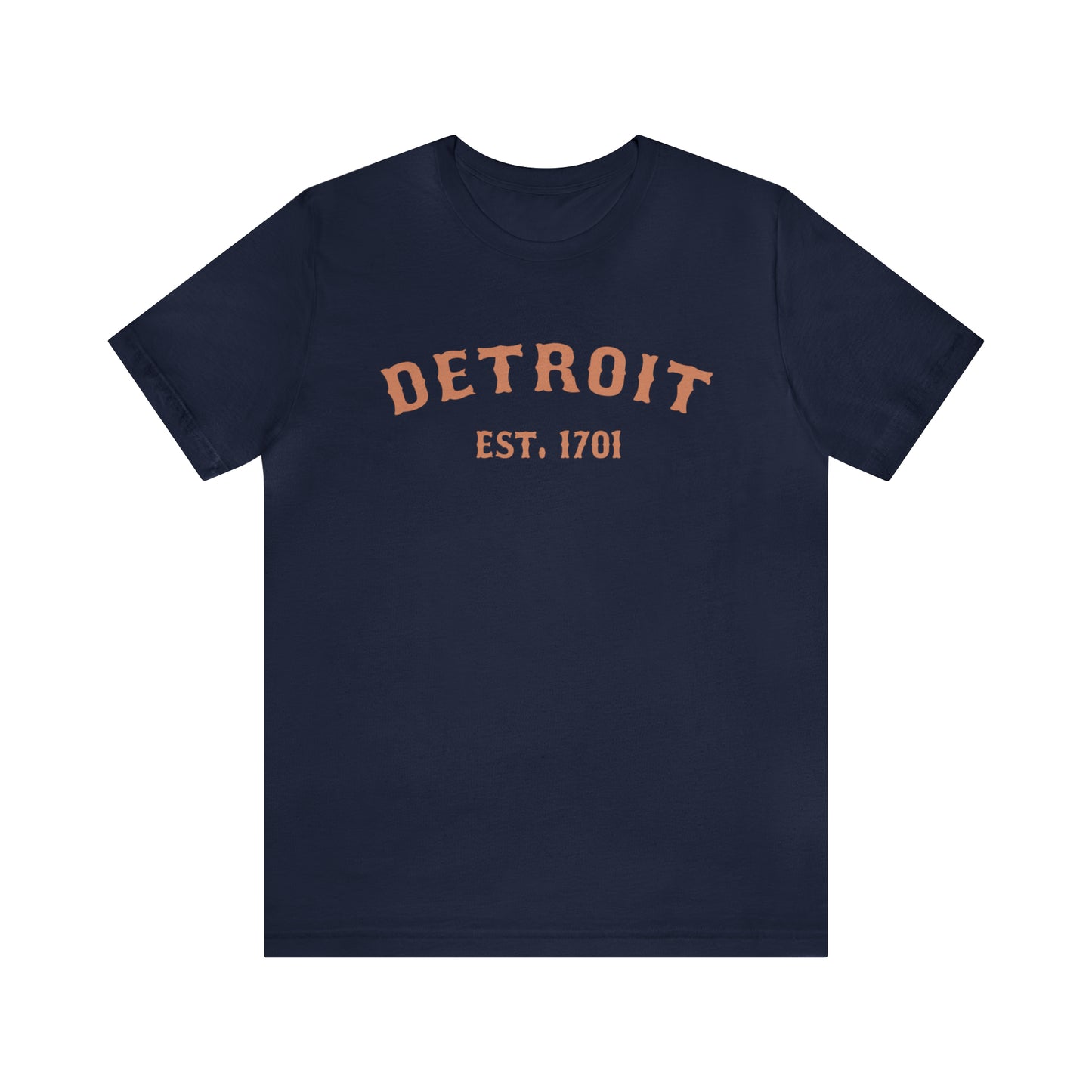 'Detroit EST. 1701' T-Shirt (Copper Ballpark Font) | Unisex Standard