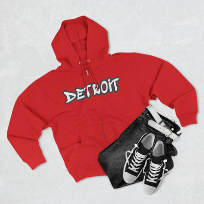 'Detroit' Hoodie (Iron Ore Grey Tag Font) | Unisex Full Zip