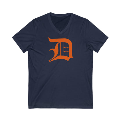 Detroit 'Old English D' T-Shirt (Maple Leaf Orange) | Unisex V-Neck