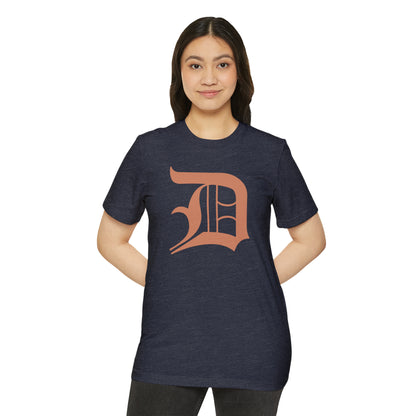 Detroit 'Old English D' T-Shirt (Copper) | Unisex Recycled Organic