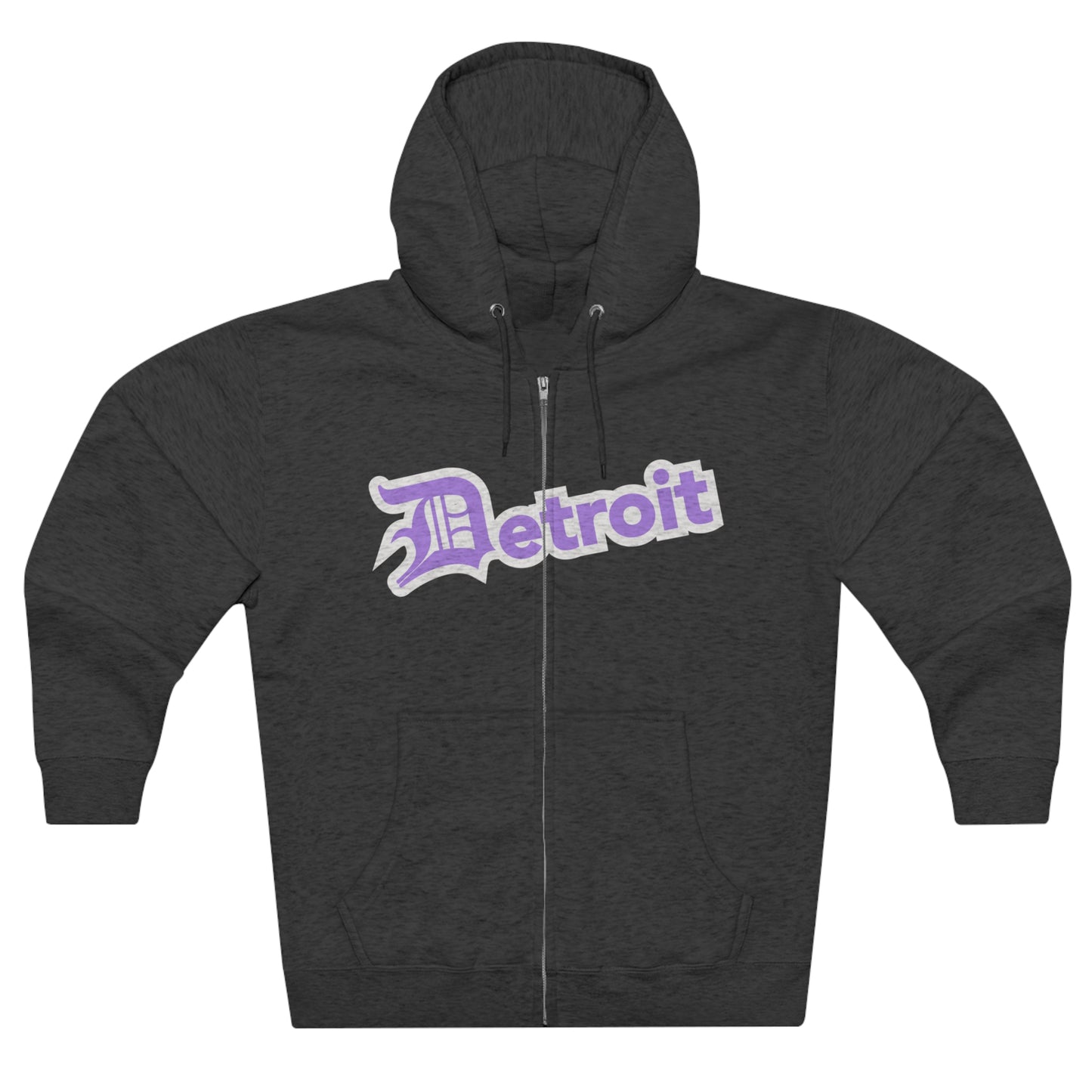 'Detroit' Hoodie (Lavender w/ Old English 'D') | Unisex Full Zip