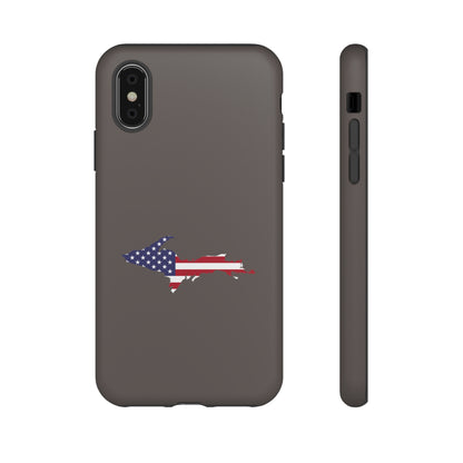 Michigan Upper Peninsula Tough Phone Case (Warren Tank Grey w/ UP USA Outline) | Apple iPhone