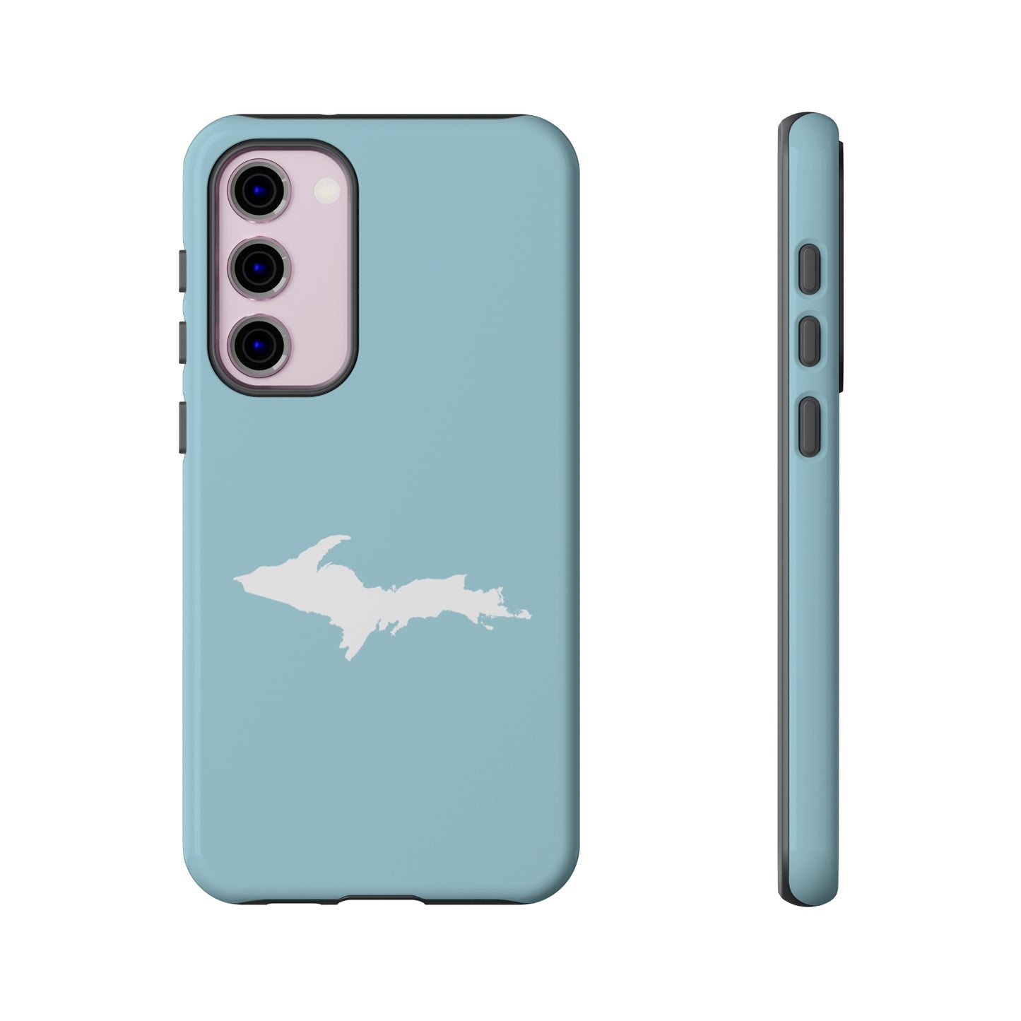 Michigan Upper Peninsula Tough Phone Case ('58 Caddie Blue w/ UP Outline) | Samsung & Pixel Android