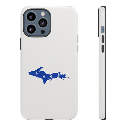 Michigan Upper Peninsula Tough Phone Case (Birch Bark White w/ UP Quebec Flag Outline) | Apple iPhone