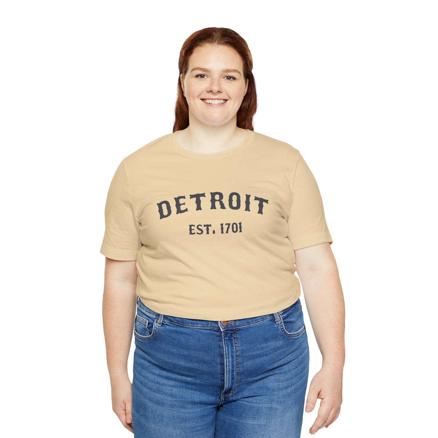 'Detroit EST. 1701' T-Shirt (Iron Ore Grey Ballpark Font) | Unisex Standard