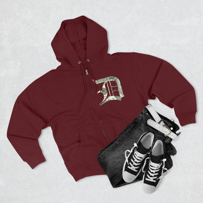 Detroit 'Old English D' Hoodie (Benjamins Edition) | Unisex Full Zip