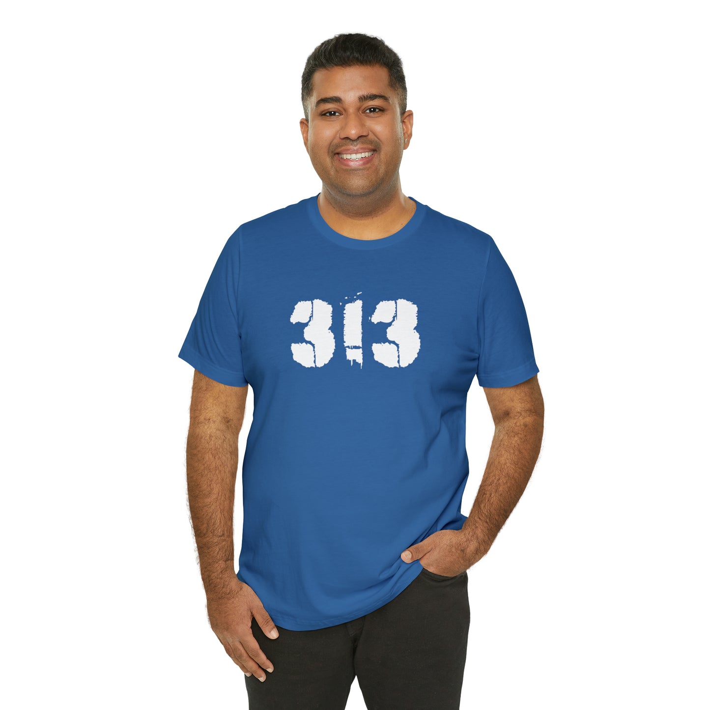 Detroit '313' T-Shirt (Spray Stencil Font) | Unisex Standard Fit