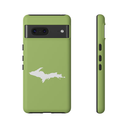 Michigan Upper Peninsula Tough Phone Case (Gooseberry Green w/ UP Outline) | Samsung & Pixel Android