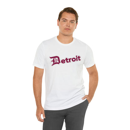 'Detroit' T-Shirt (Ruby Red w/ Old English 'D') | Unisex Standard