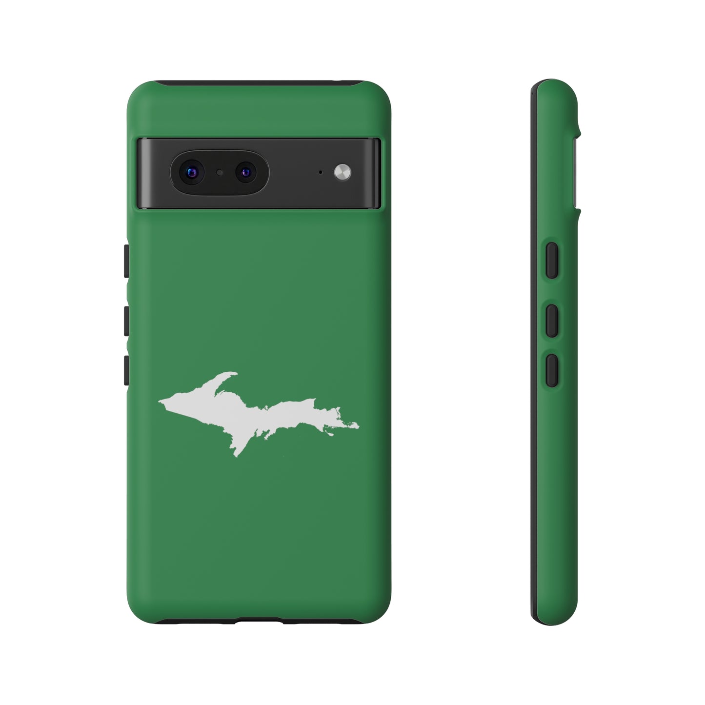 Michigan Upper Peninsula Tough Phone Case (Mackinac Bridge Green w/ UP Outline) | Samsung & Pixel Android