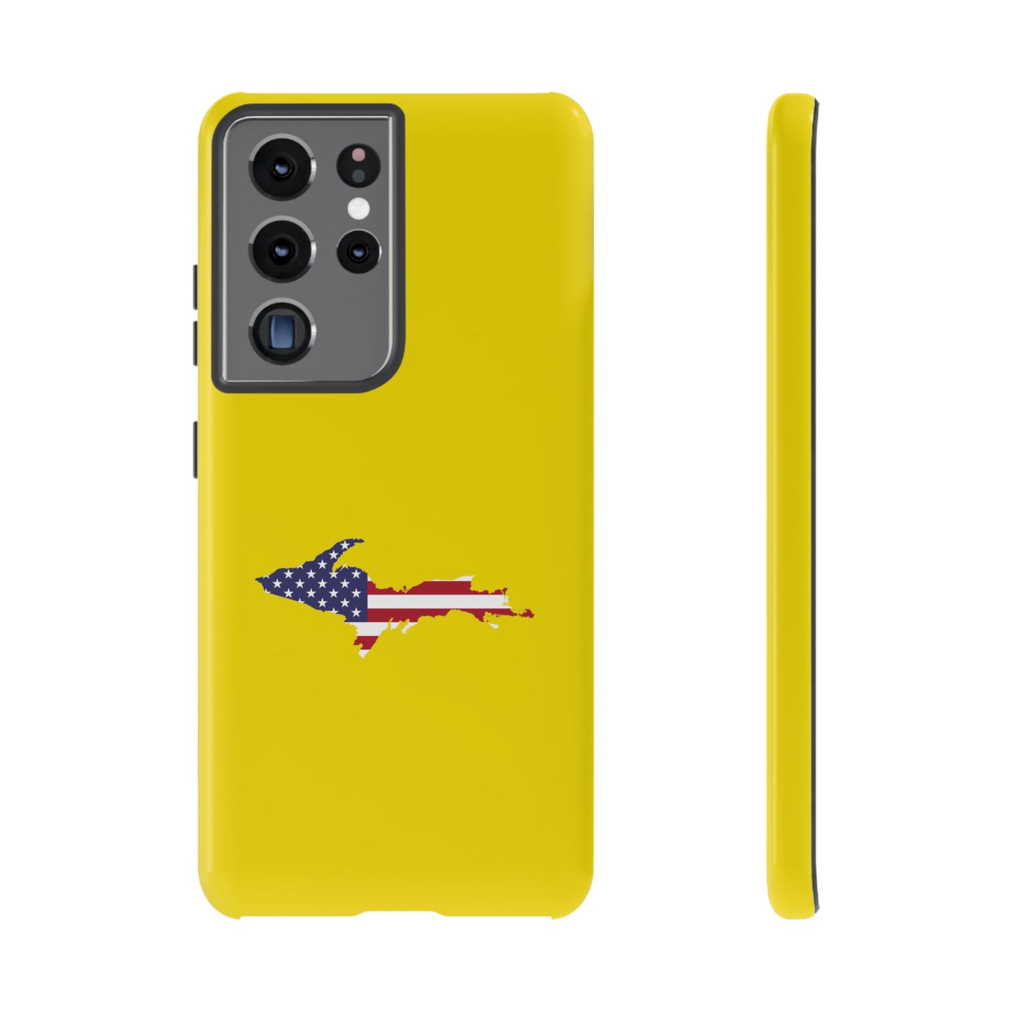 Michigan Upper Peninsula Tough Phone Case (Gadsen Yellow w/ UP USA Flag Outline) | Samsung & Pixel Android