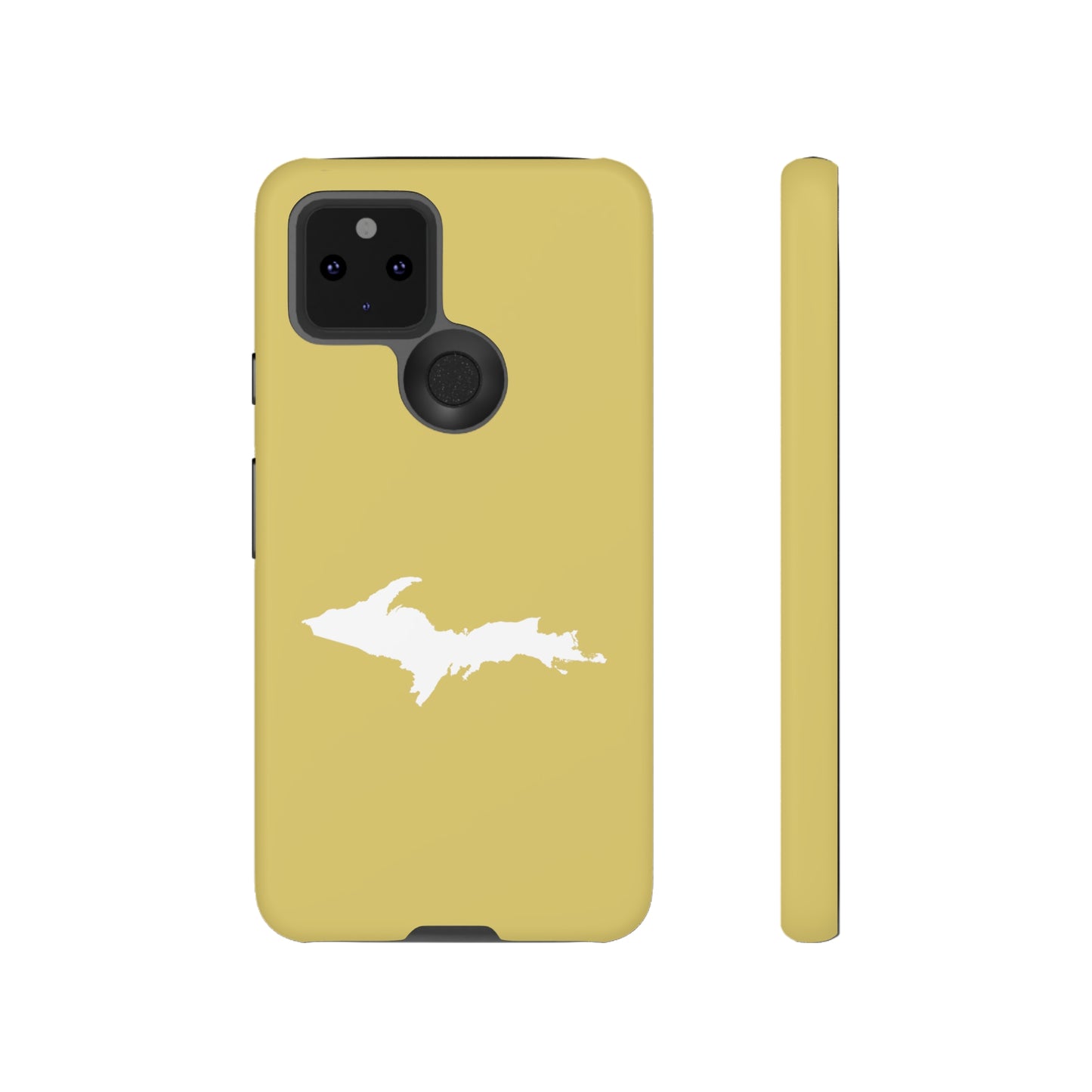 Michigan Upper Peninsula Tough Phone Case (Plum Yellow w/ UP Outline) | Samsung & Pixel Android